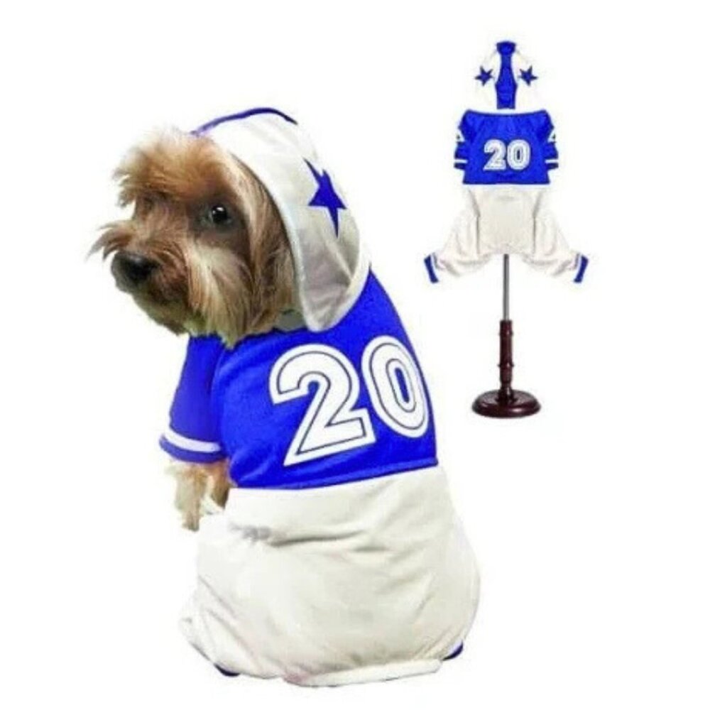 PAMPET / Puppe Love Dog Costume, Football Player, Blue SZ 1
